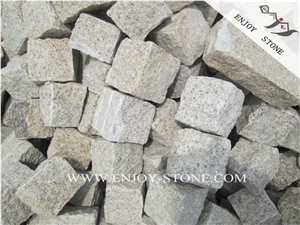 G682 Rustic Granite Split Cobblestone,Yellow Beige Granite Cube Stone,China Beige Yellow Granite Handcut Cobblestone,Golden Granite Handmade Bricks