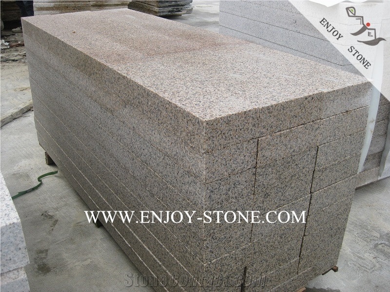 G682 Yellow Rusty Granite Stairs&Risers,Flamed Granite Stairs Treads,Steps For Outdoor Decoration