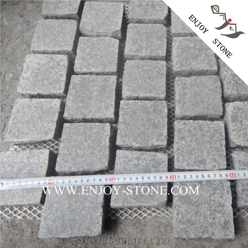 G684 Black Pearl Basalt Cube Stone,Black Pearl Basalt Courtyard Paver,G3518,Fuding Black Cobble Stone,Fujian Black,Padang Black,Absolute Black Basalt