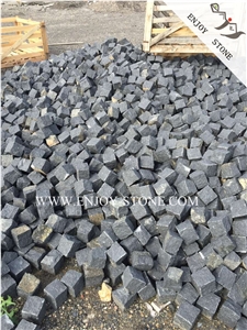 G684 Fujian Black Basalt Cube,G684 Black Pearl Basalt Cobble Stone,Black Basalt Courtyard Paver,G3518,Fuding Black,Padang Black,Absolute Black Basalt