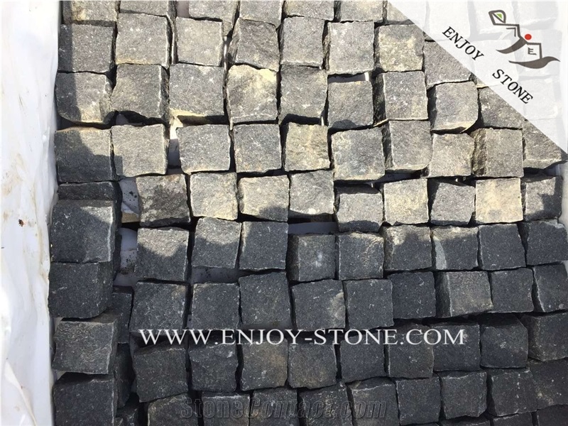 G684 Fujian Black Granite Bricks,G684 Black Pearl Granite Cobble Stone,Black Granite Brick Stone,G3518,Fuding Black