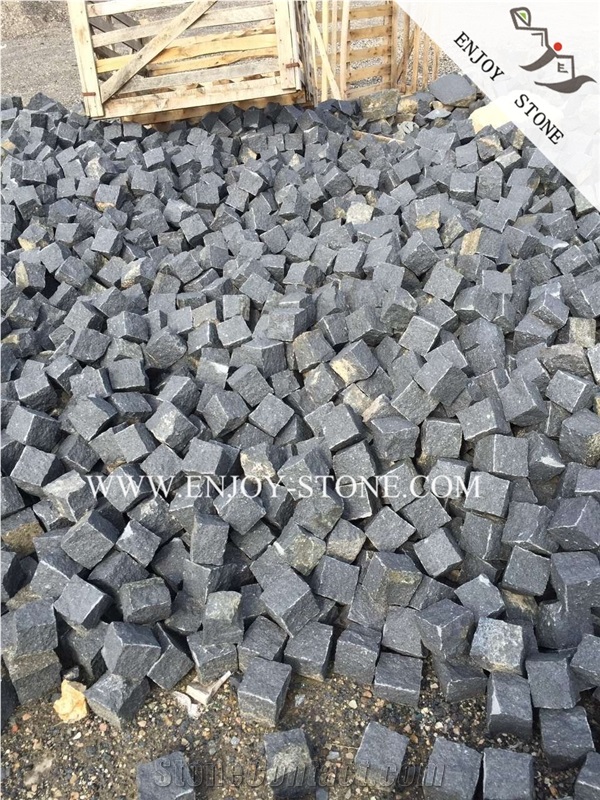 G684 Fujian Black Granite Cube,G684 Black Pearl Granite Cobble Stone,Black Granite Brick Stone,G3518,Fuding Black,Padang Black,Absolute Black Granite