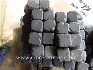 Grey Basalt Blind Paving Stone,Chinese Basalt Brick,Basalto Courtyard Paver,Zhangpu Grey Basalt Cobble Stone