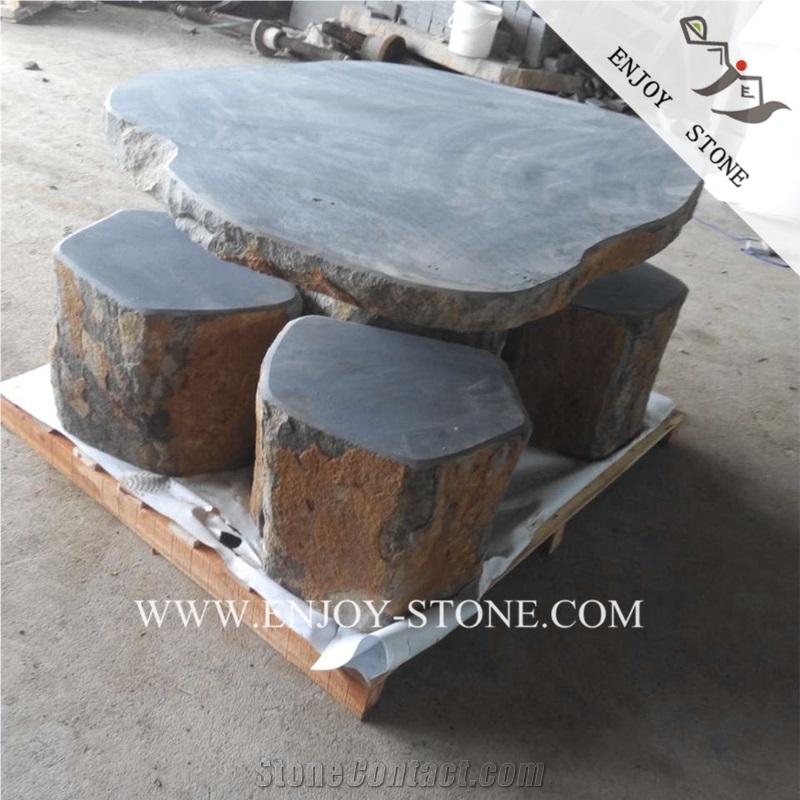 Grey Basaltina Exterior Furniture,China Grey Basalt Garden Table Sets,China Basalt Garden Tables,Zhangpu Basalt Patio Tables
