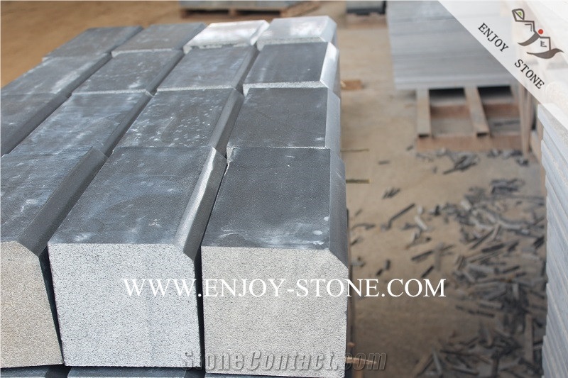 Hainan Black Basalt Kerbstone,Honed China Black Basalt Curbstone,Road Side Stone