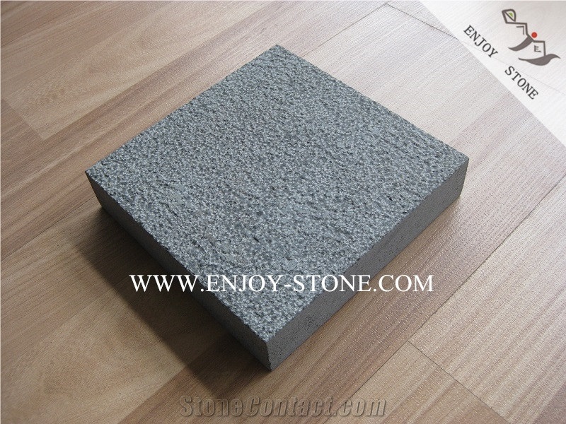Hainan Grey Basalt/Basaltina/Basalto/Andesite Stone Tiles&Slabs,Bushhammered Finish Lava Stone Tiles,Andesite Wall Tiles