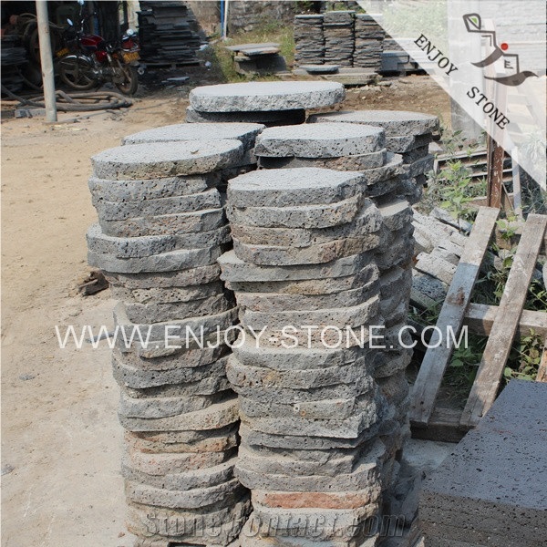 Hainan Grey Basalt Lava Stone,Gray Volcanic Stone Tiles & Slabs,Basalt Lava Flagstone Driveway,Flagstone Road Paving,Flagstone Walkway Paver