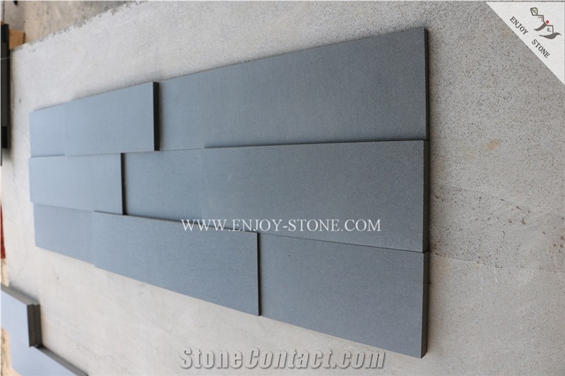 Hainan Grey Basalt Stone Qaurry Owner,Gray Andesite Stone Supplier,3d Basalt Walling Tiles,3d Thin Tiles for Wall Cladding,Composited 3d Wall