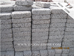 Hainan Lava Cobble Stone,Tumbled Chinese Lava Stone Basalt Brick,Tumbled Volcanic Walking Paver,Lava Stone