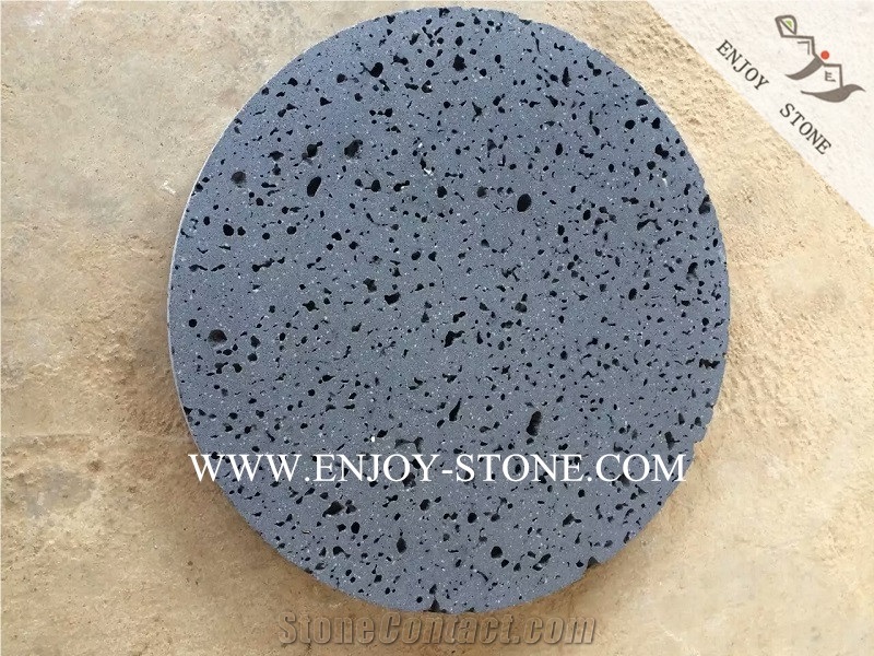 Honed China Grey Basalt with Big Holes,Volcanic Lava Stone Tiles&Slabs,Hainan Grey Lava Stone Floor Tiles,Wall Tiles