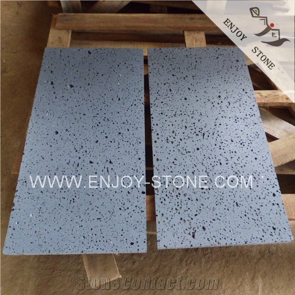 Honed Finish Hainan Lava Stone,Grey Volcanic Stone with Small Holes,Chinese Grey Basalt Stone Cut to Size Tile & Slabs,Gray Andesite Floor Tiles,Lava Stone Wall Tiles,Basalt Pattern