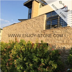 Natural Split Finish G682 Rusty Yellow,Misty Yellow,Beige Grani Te Rubble Stone,Cobble Stone for Wall Cladding,Paving,Exterior Pattern