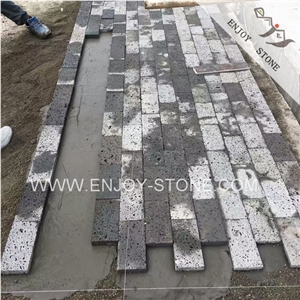 Natural Split Finish Hainan Lava Stone,Gray Volcanic Stone,Cobble Stone for Walling,Paving,Courtyard Road Pavers,Garden Stepping Pavements,Walkway Pavers