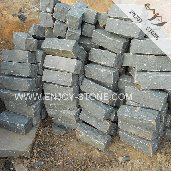 Natural Split Finish Zhangpu Black Basalt Paving Stones,Black Driveway Paving Stone,Garden Stepping Pavements,Cube Stone for Flooring