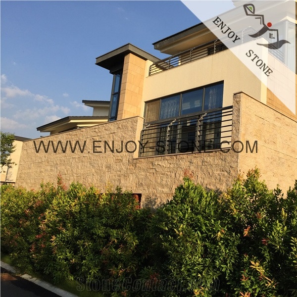 Split Face G682 Rusty Yellow Granite Bricks Wall Cladding and Floor Paving,Exterior Walling and Building,Garden Stepping Pavements,Walkway Pavers