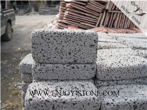Tumbled Cobble/Cube Stone Lava Stone/ Gray Basalt China/Basalto/Grey Basalt/Andesite with Macro Holes /Lava Stone/Walling/Flooring/Cladding/Cobble/Cube