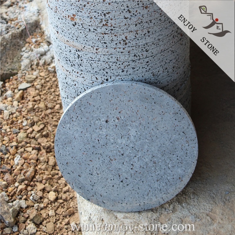 Volcanic Grill Stone,Big Holes Volcanic Basalt Cookware,China Hainan Lava Cooking Stone,Grill Stone for Bbq,Lava Grill Stone,China Basalt