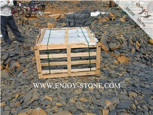 Zhangpu Black Andesite Stone,Black Basalt Random Shape Cobble Stone,Cut to Sizes,Natural Split Irregular Sizes Floor Covering,Exterior Landscaping Pattern