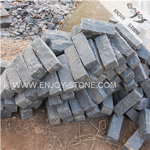 Zhangpu Black Basalt Cobble Stone,Black Absolute Basalt Paving Stones,Black Driveway Paving Stone,Black Basalt Bricks