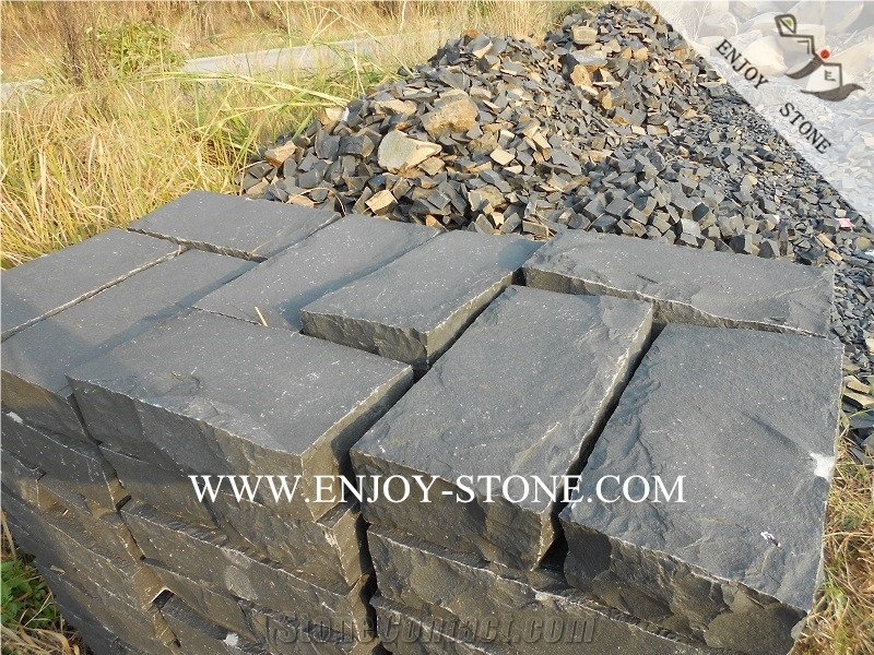 Zhangpu Black Basalt Outdoor Paving Stone,Driveway Paving Cube Stone,Split Finish Patio Pavers