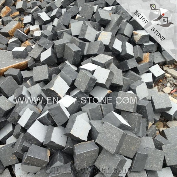 Zhangpu Black Basalt Quarry & Factory Owner,Black Absolute Basalt Cobble Stone,Natural Finish Black Cube Stone,Outdoor Driveways Paving Stone