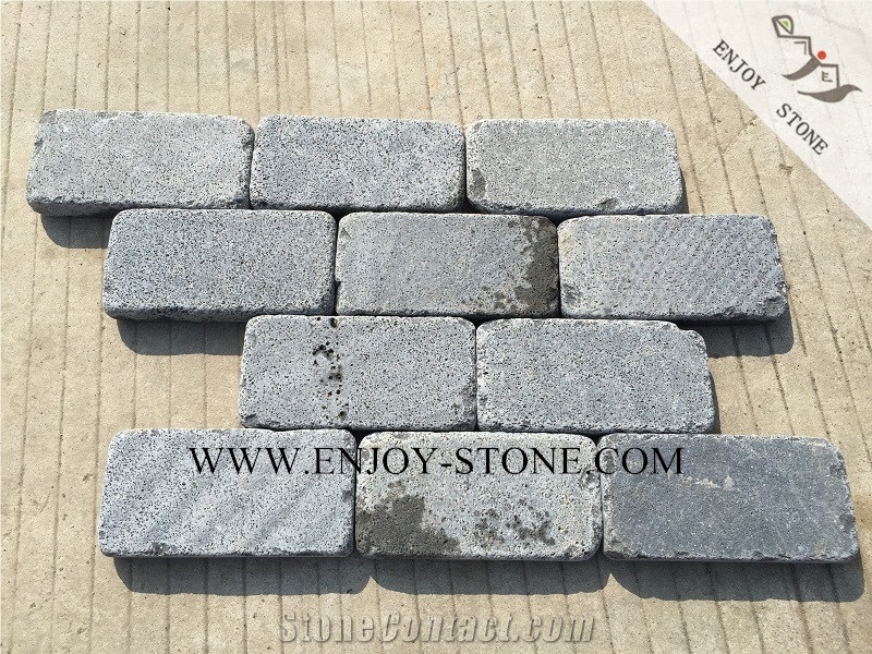 Zhangpu Bluestone Cobblestone,Tumbled Cube Stone for Garden Stepping Pavements,Courtyard Road Pavers,Outdoor Paving Sets