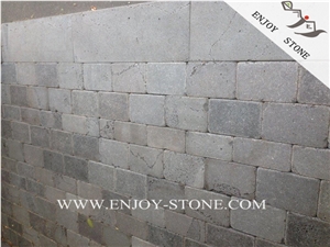 Zhangpu Grey Basalt Driveway Paving Stone,Chinese Basalt Brick,Tumbled Grey Basalt Walking Paver,Basalto Courtyard Paver,Grey Basalt Cobble Stone