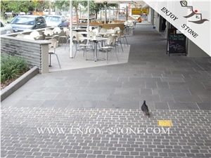 Zhangpu Grey Basalt Paving Sets,Chinese Basalt Brick,Tumbled Grey Basalt Walking Paver,Basalto Courtyard Paver