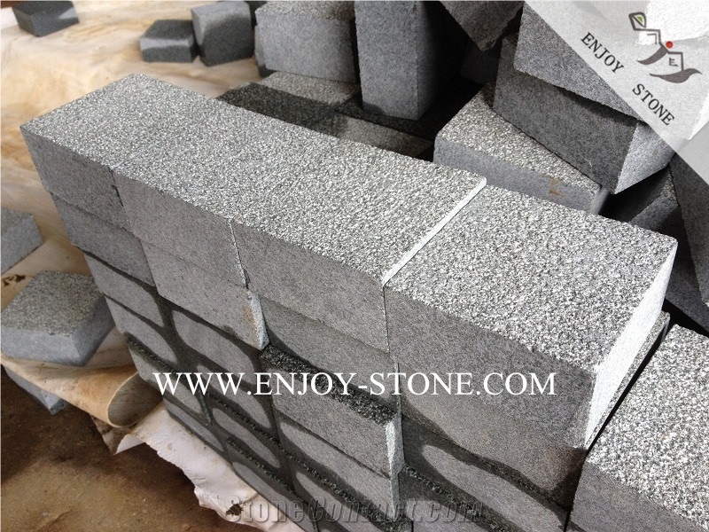Zhangpu Oliver Green Granite Bush Hammered Top+Sides Machine Cut Cube Stone,G612 Granite Exterior Pattern,Landscaping Floor Covering Paving Sets