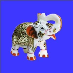 Handmade White Indian Marble Elephant
