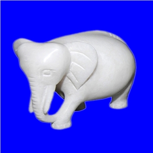 Handmade White Indian Marble Elephant