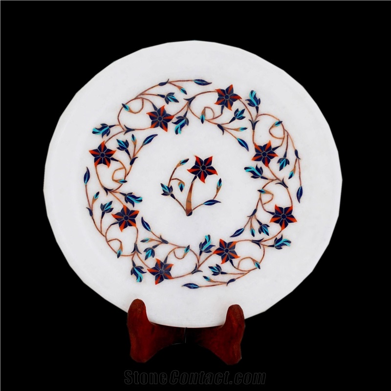 Marble Inlay Plates, White Marble Plates