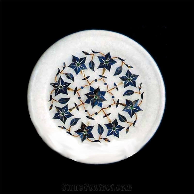 Marble Plate Inlay Work White Stone