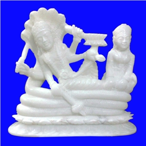 Vintage White Marble God Statue Hand Carved Figurine