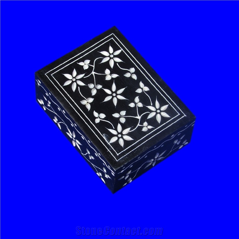 White Marble Jewelry Box Hand Carved Art