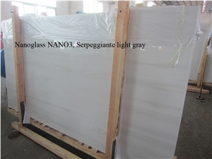 Grey Serpeggiante White Wood Nanoglass Large Slab 3000x1600x18mm Wooden Nanoglass