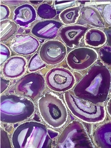 Semiprecious Stone Agate ,Lilac Agate Slab