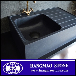 Black Marble Bathroom Hand Washing Sink with Professional Carving Skils and High Quality