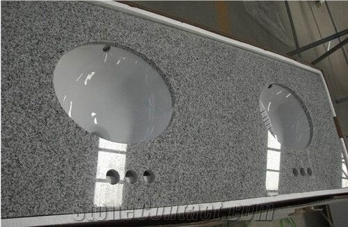 G603 Chinese Prefab Grey Granite Bathroom Countertop