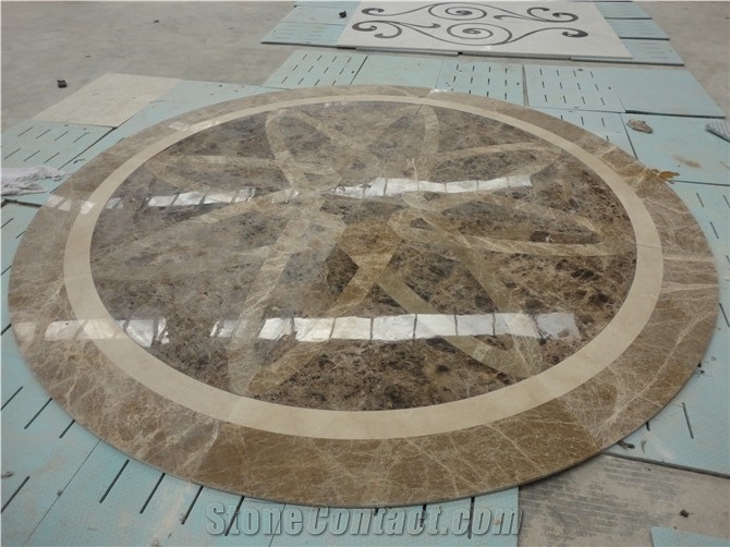 Modern Marble Flooring Design Water Jet Mosaic Tile