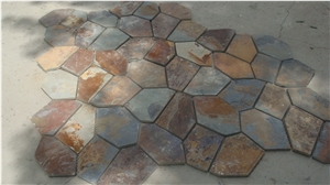 Outdoor Crazy Pattern China Mesh Rusty Slate Flagstone Tiles Pattern
