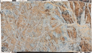 Polished 1.6cm Thickness Luxury Stone Blue Jeans Marble Slab