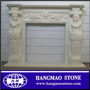 White Decorative Marble Electric Fireplace Equipment