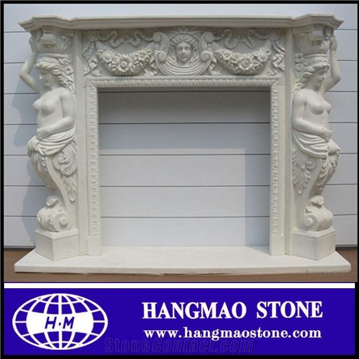 White Decorative Marble Electric Fireplace Equipment