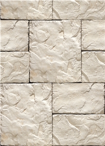 White Interlocking Shape Artificial Cement Stone Wall Panels