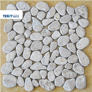 Ts-151091 Light Grey Pebble Mosaic for Home/Hotel Decoration