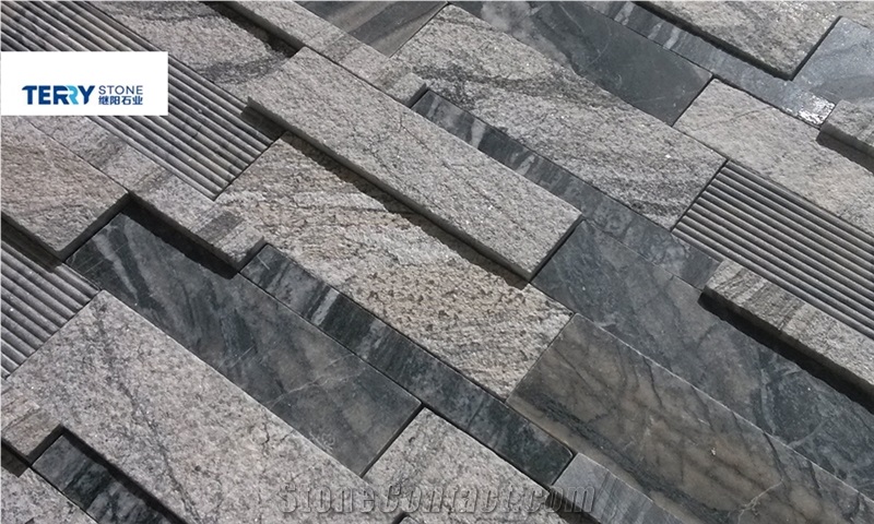 Ts-2003 Dark Greymix Beige Linear Strips Marble Mosaic Us as Home/Hotel Decoration