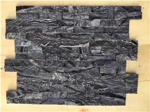 Ancient Wood,Wood Marble Culture Stone Fireplace Surround Paver,Black Ancient Wood Marble Ledgestone,Black Wood Marble Stacked Stone Wall Paving, Wood Vein Black Marble Cultured Stone