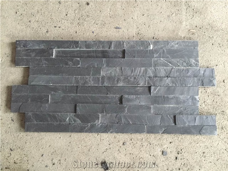 Black Slate,Chinese Black Slate,P018 Wall Cladding,Black Culture Stone,Black Natural Stone