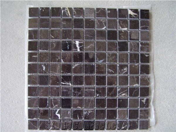 Chinese Dark Emperador Marble Mosaic for Wall,Floor,Bathroom